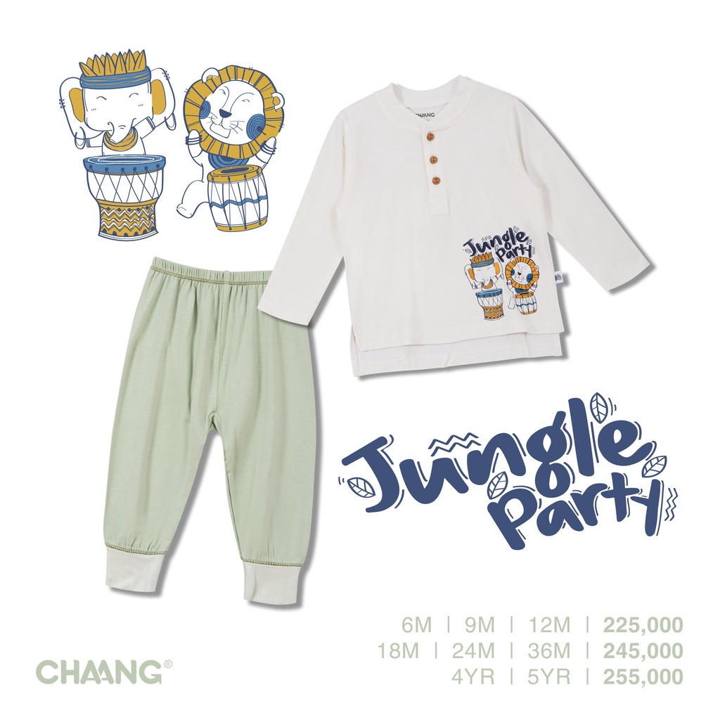Chaang - Bộ dài cổ trụ JUNGLE voi trắng