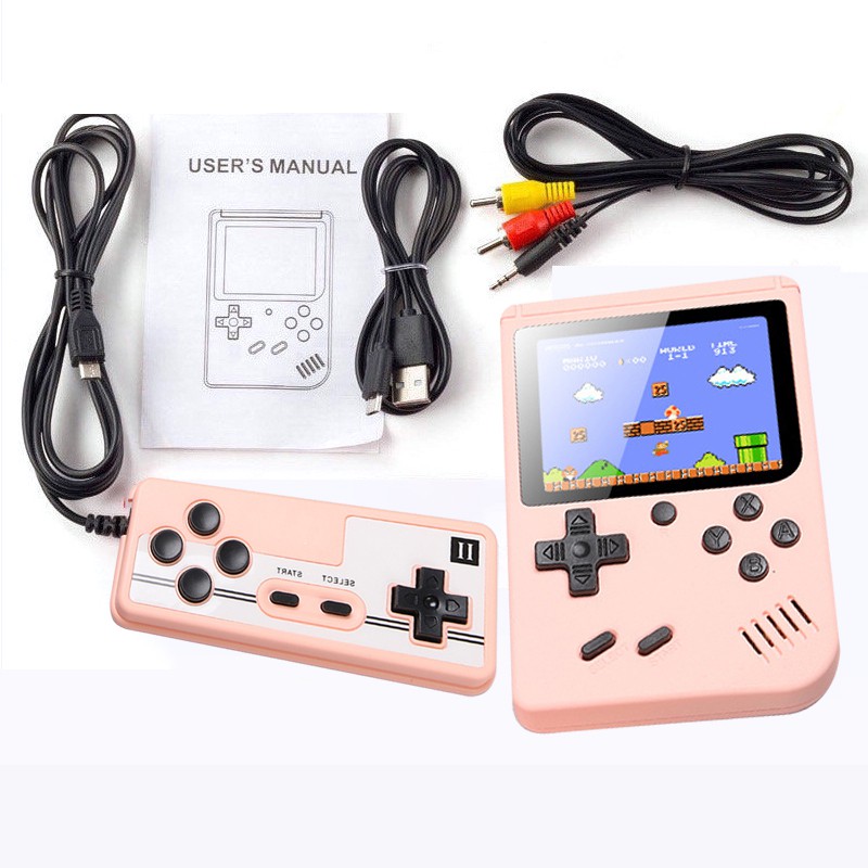 ‘NEW’ Portable Retro Video Game Console 3.0 Inch Handheld Game Player Built-in 500 Classic Games Mini Gamepad For Kids Gift [BLACKPINK]