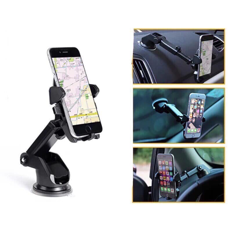 Giá đỡ điện thoại đặt trên taplo hoặc kính lái ô tô, kẹp điện thoại tay dài điều chỉnh ra vào xoay 360 độ dễ sử dụng | BigBuy360 - bigbuy360.vn