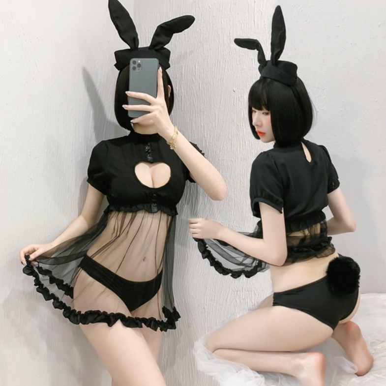 Cosplay thỏ ren quyến rũ xinh xắn 9128 Hàng Cao Cấp