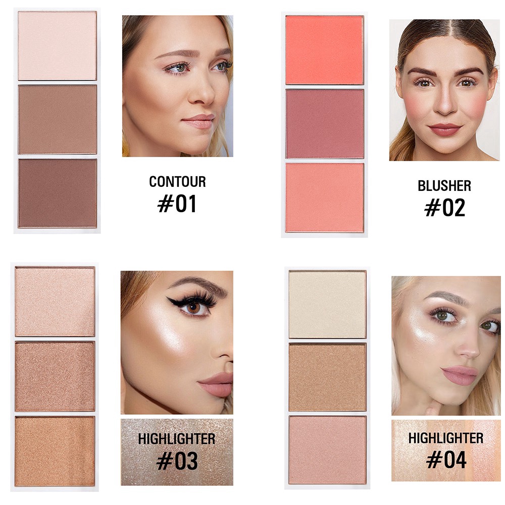 Bảng phấn tạo khối SACE LADY 3 màu sắc kết hợp chuyên dụng dành cho trang điểm 4.5g | BigBuy360 - bigbuy360.vn