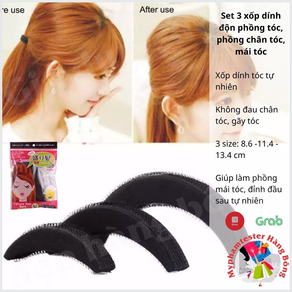 [4.9⭐] Set 3 xốp độn phồng tóc, phồng chân tóc, mái tóc cho bạn gái thêm xinh đẹp