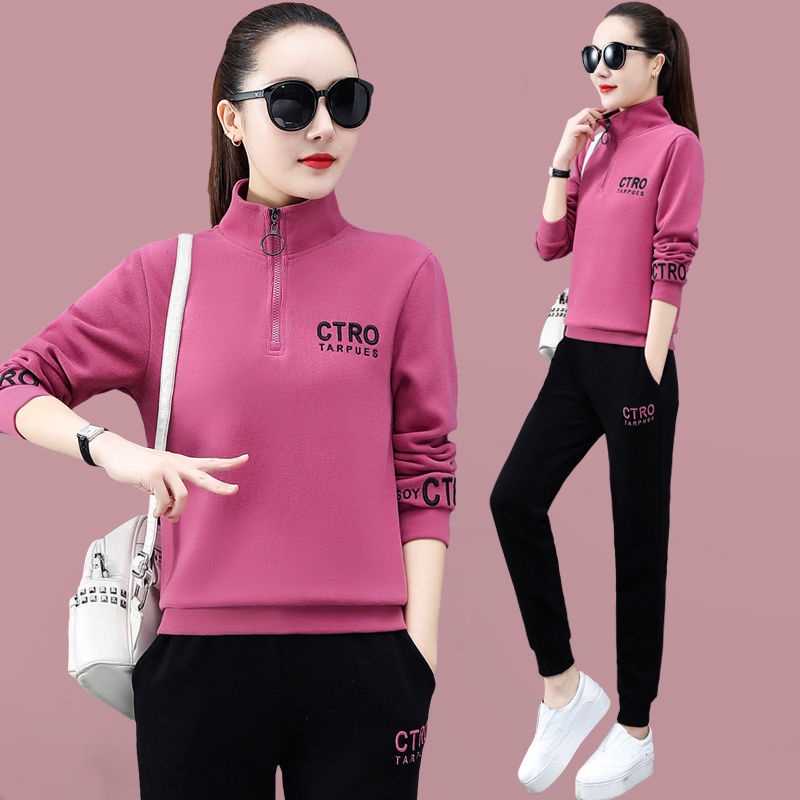 Bộ Đồ Thể Thao 100% Cotton Tay Dài Dáng Rộng Thời Trang Xuân Thu Cho Nữ 2021 | BigBuy360 - bigbuy360.vn