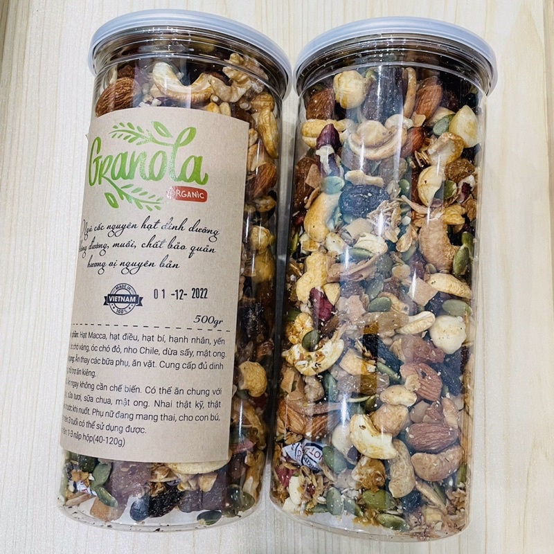 Granola ăn kiêng siêu hạt Minh An Farm, Ngũ cốc dinh dưỡng hỗ trợ giảm cân,Hạt dinh dưỡng mix 9 loại hạt ít yến mạch