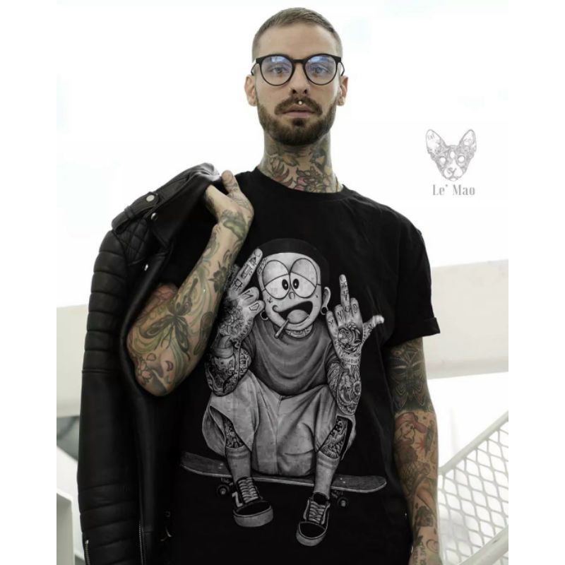 [Full size + Sẵn + Ảnh thật] Áo thun nam nữ gia đình Nobita Tatoo phong cách hiphop streetwear