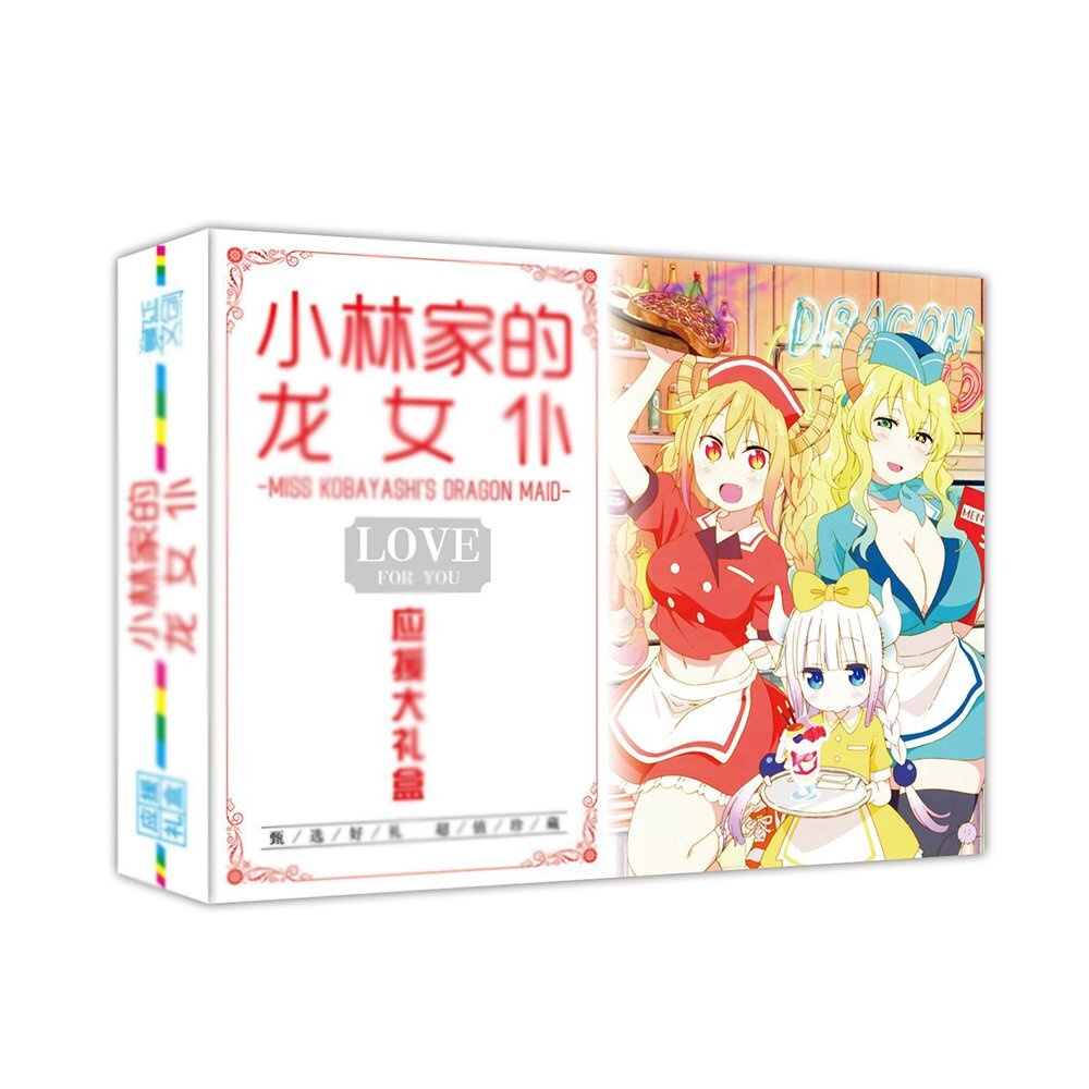 (80) Hộp quà tặng anime Hầu Gái Rồng Của Kobayashi-san, Eromanga Sensei postcard bookmark huy hiệu thiếp ảnh dán