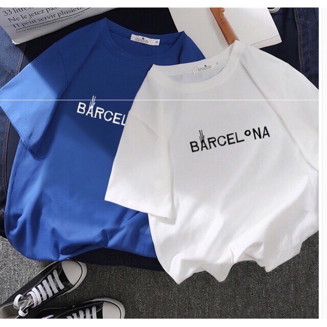 Sale Hot! Áo thun nam nữ form rộng tay lỡ ( 40-70kg) in chữ BARCELONA cực đẹp, áo phông dáng rộng siêu hot hit giá rẻ | BigBuy360 - bigbuy360.vn
