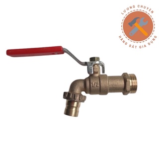Vòi nước, van nước, khoá nước có tay gạt bằng đồng phi 21mm