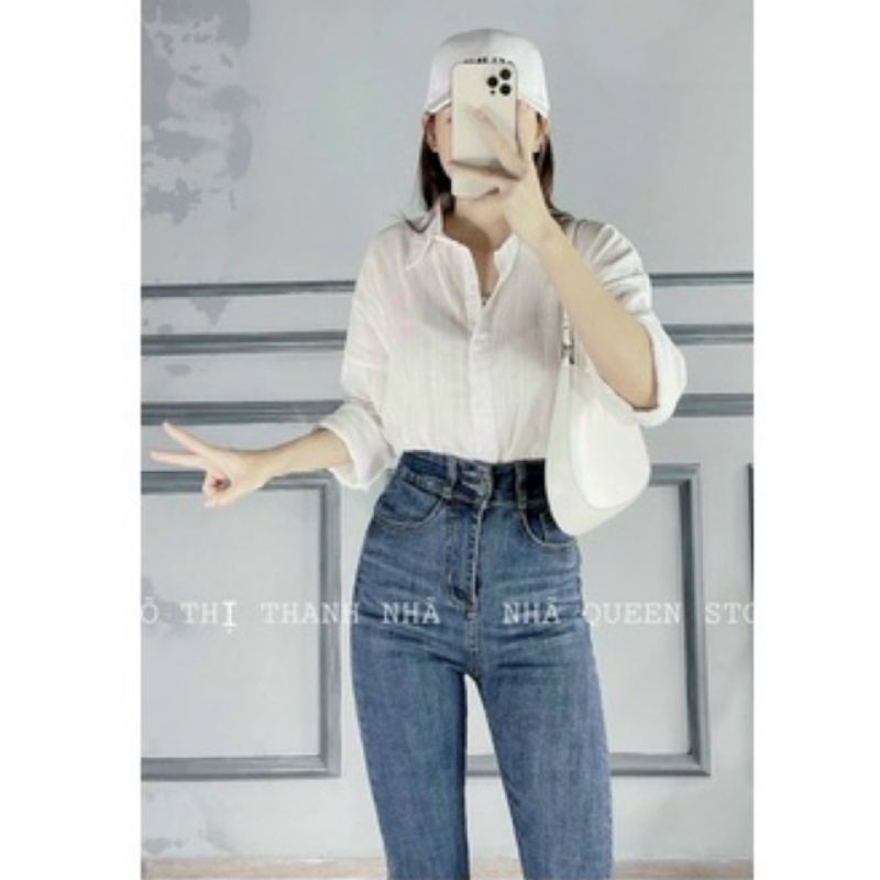 Quần Jean 2 khuy Cắt Gấu