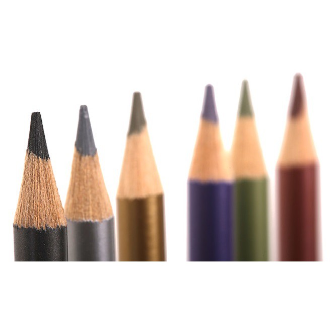 Bút chì màu nhũ Colormate hộp gỗ bộ 12 màu - COLORMATE
