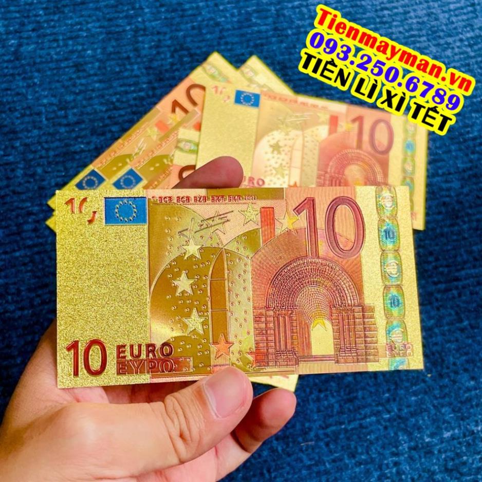 Tờ Tiền Kỉ Niệm 10 EURO Plastic Mạ Vàng Lì Xì Tết May Mắn