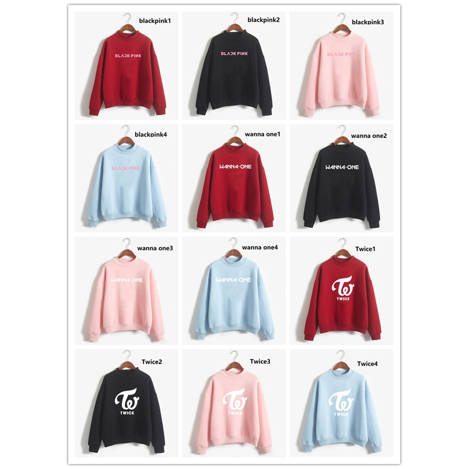 Áo Hoodie Dài Tay In Chữ Got7 Twice Wanna Blackpink One Bts Exo Thời Trang Mùa Đông 2018