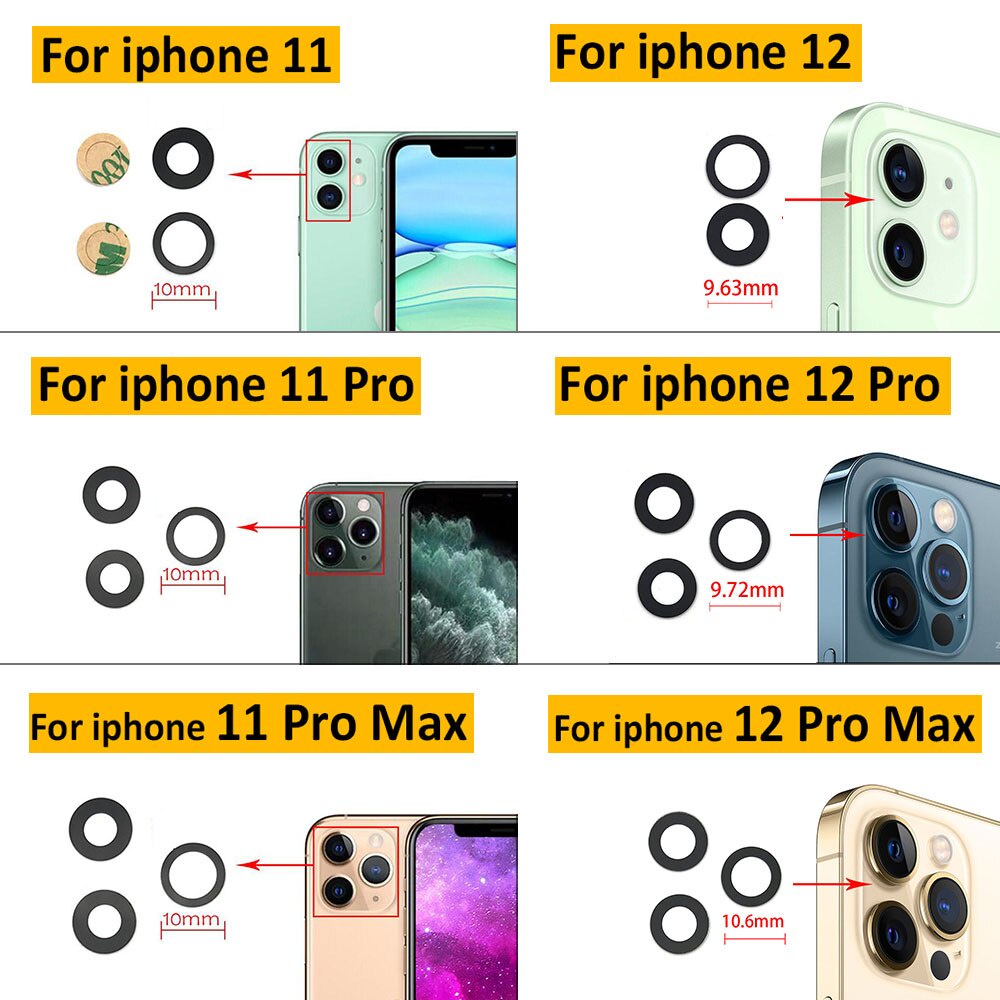 Ống Kính Camera Sau Thay Thế Chuyên Dụng Cho Iphone 11 12 Pro Max