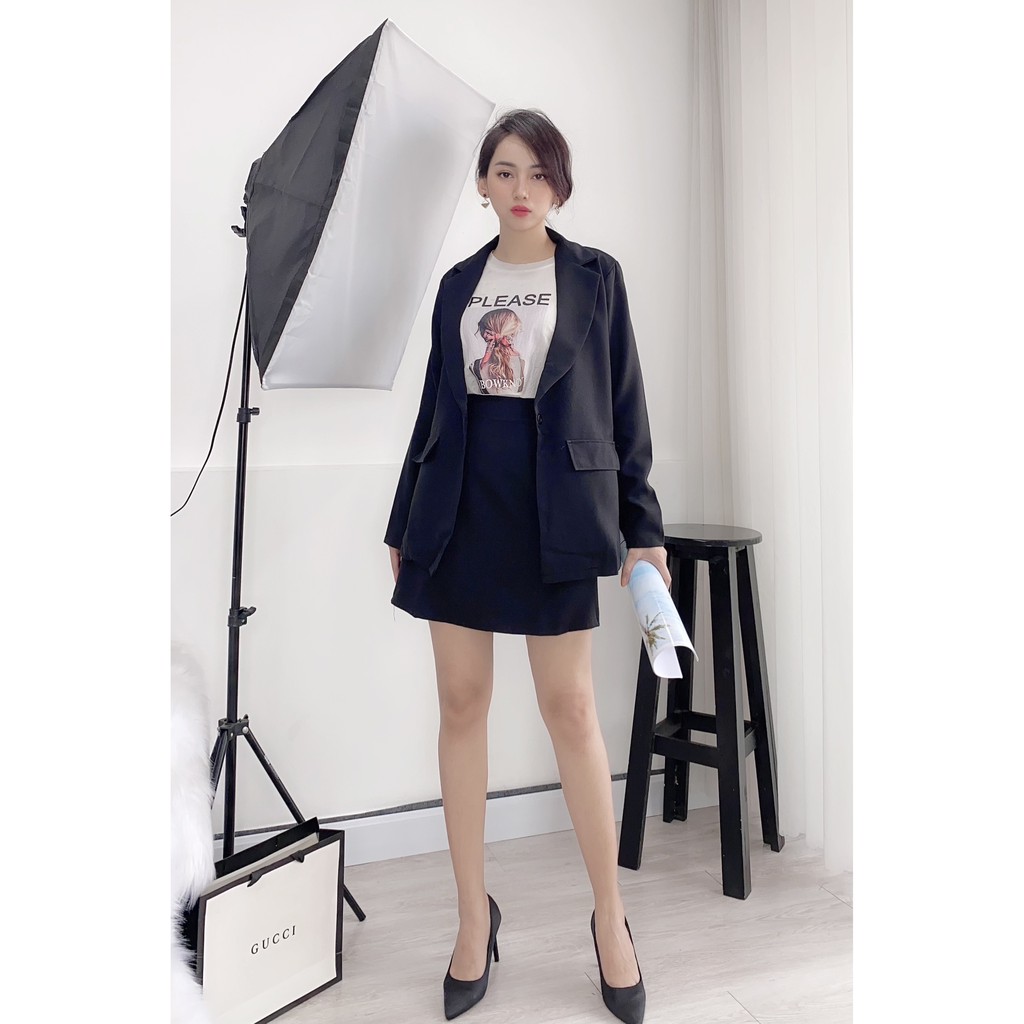 Set Vest Chân Váy Quần Hàn Quốc, Đi làm, Đi chơi, Trắng, Hồng, Đen, set Cá tính, Vét, Set 2 món, | BigBuy360 - bigbuy360.vn