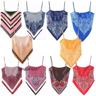 Áo Yếm Nữ ❤️ Áo 2 Dây❤️ Vải Lụa Hở Lưng Buộc Nơ Họa Tiết BoHo Trẻ Trung - LINH STORE 99
