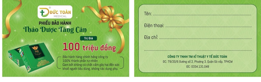 Trà Thảo Dược Tăng Cân Đức Toàn