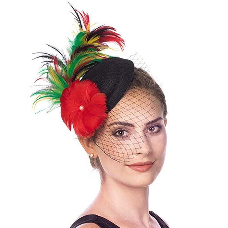 Băng Đô Cài Tóc Đính Lông Vũ Kiểu Trung Cổ Dễ Thương Cho Nữ