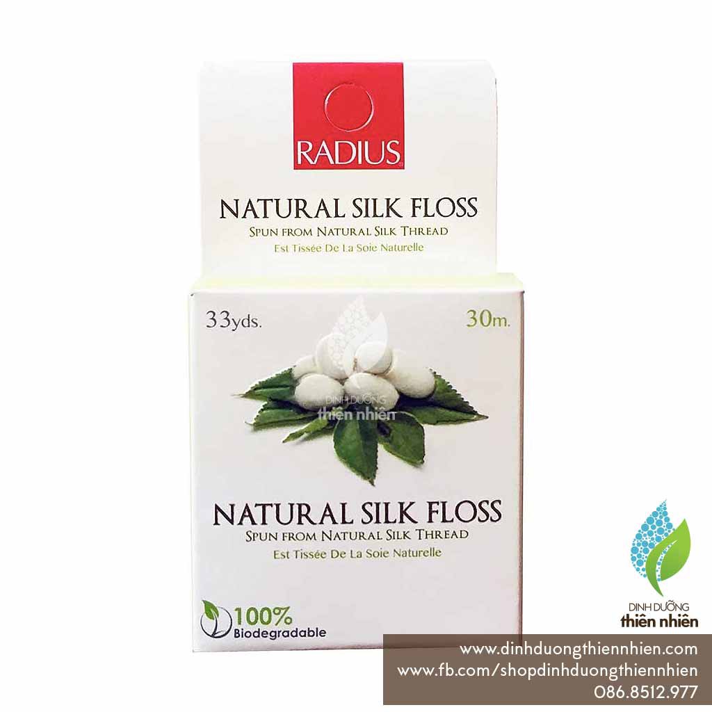 Chỉ Nha Khoa Bằng Tơ Lụa Radius Floss, 100% Vegan &amp; Thiên Nhiên