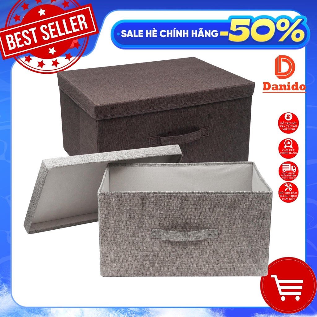 Hộp vải đựng đồ đa năng Thụy Điển có nắp rời TD3a sang trọng đẳng cấp kích thước 45x23x33cm chính hãng Danido
