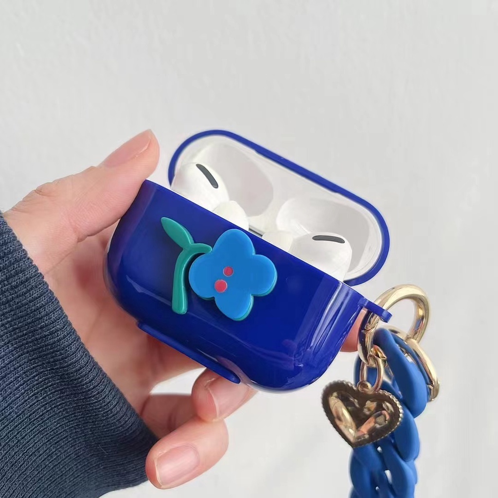 Blue Airpods 1 2 3 Pro Case Cover Wireless Bluetooth Earphone Accessories Protective Cover