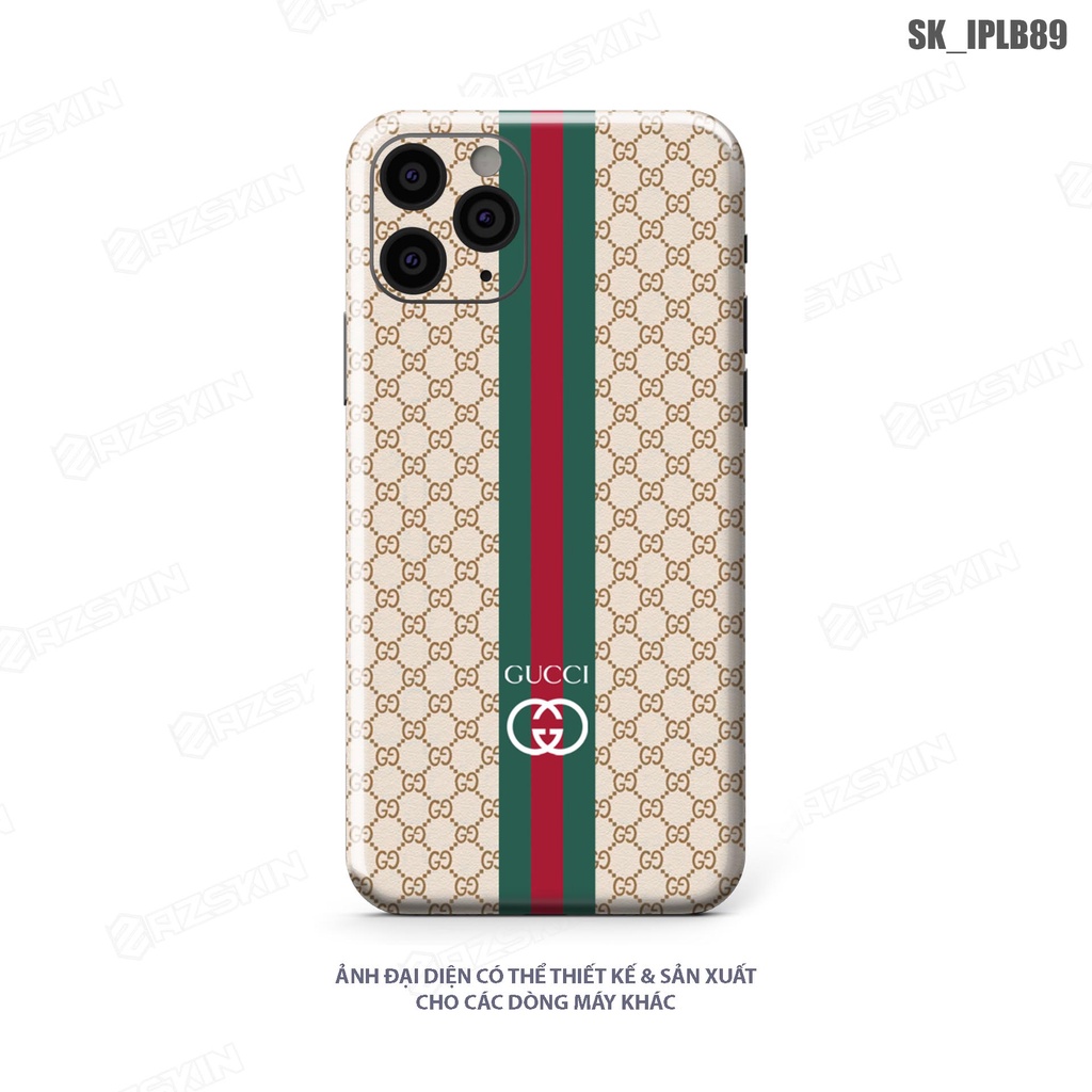 Miếng Dán Skin In Hình Gucci Điện Thoại IP 7/14 Pro Max |SK_IPLB89| Chất Liệu 3M Nhập Khẩu, Khuôn Cắt CNC, Chống Xước