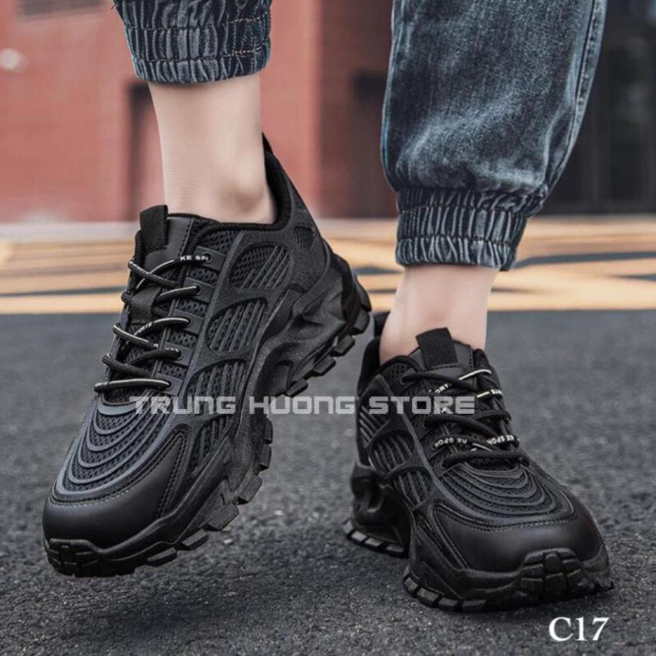 [Sale 3/3] Giày Nam Thể Thao Cao Cấp ⚡️𝐂𝐇𝐈́𝐍𝐇 𝐇𝐀̃𝐍𝐆⚡️ Trung Hương Fashion Sport Black B74 Sale 11 -