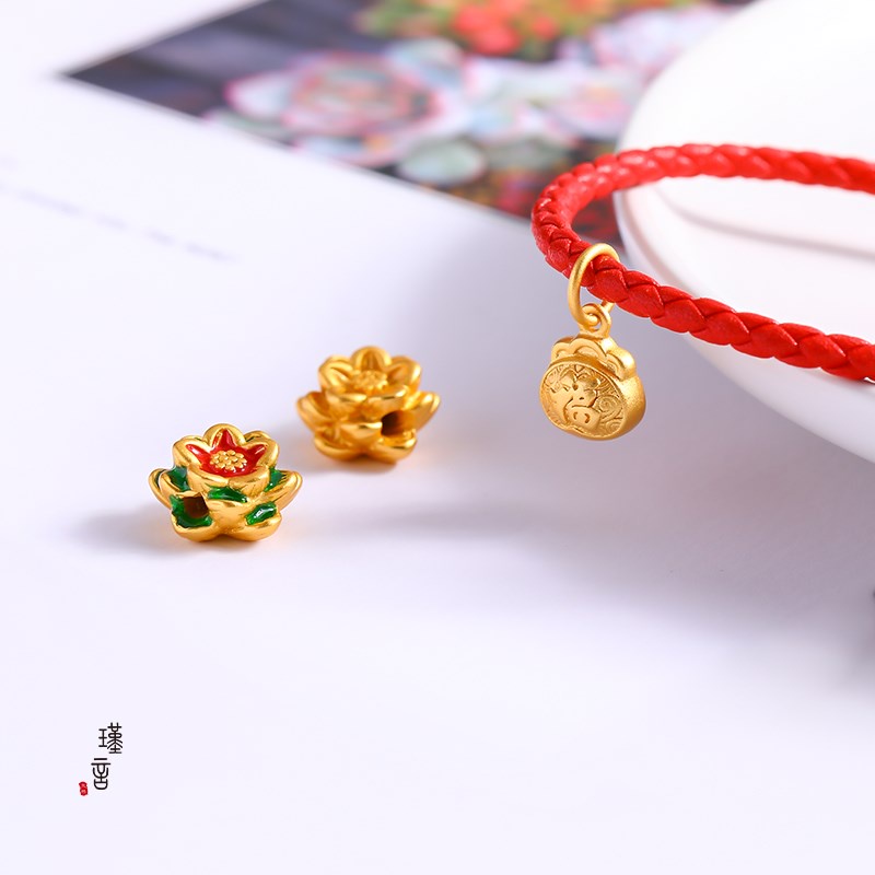 Vòng Tay/Dây Chuyền Chuỗi Hạt Hình Hoa Sen Xuyên Thấu Thời Trang Cho Nam Và Nữ