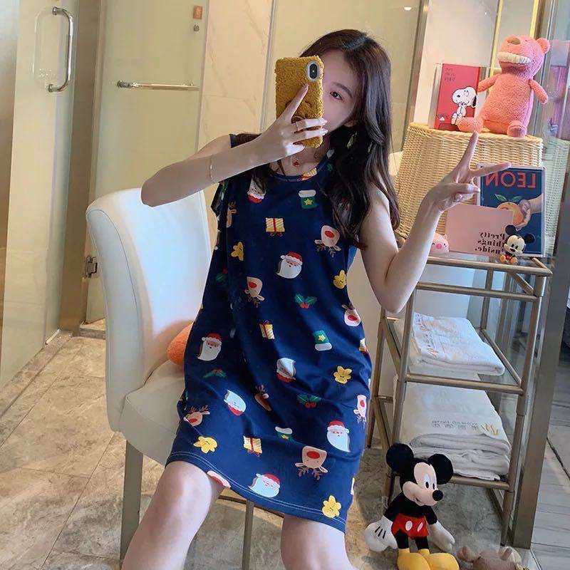 (Bán Sỉ) Váy Ngủ FREESHIP Váy Ngủ Dáng Dài Sát Nách Cotton Mềm Mịn Họa Tiết Dễ Thương Siêu Rẻ Siêu Đẹp AN07