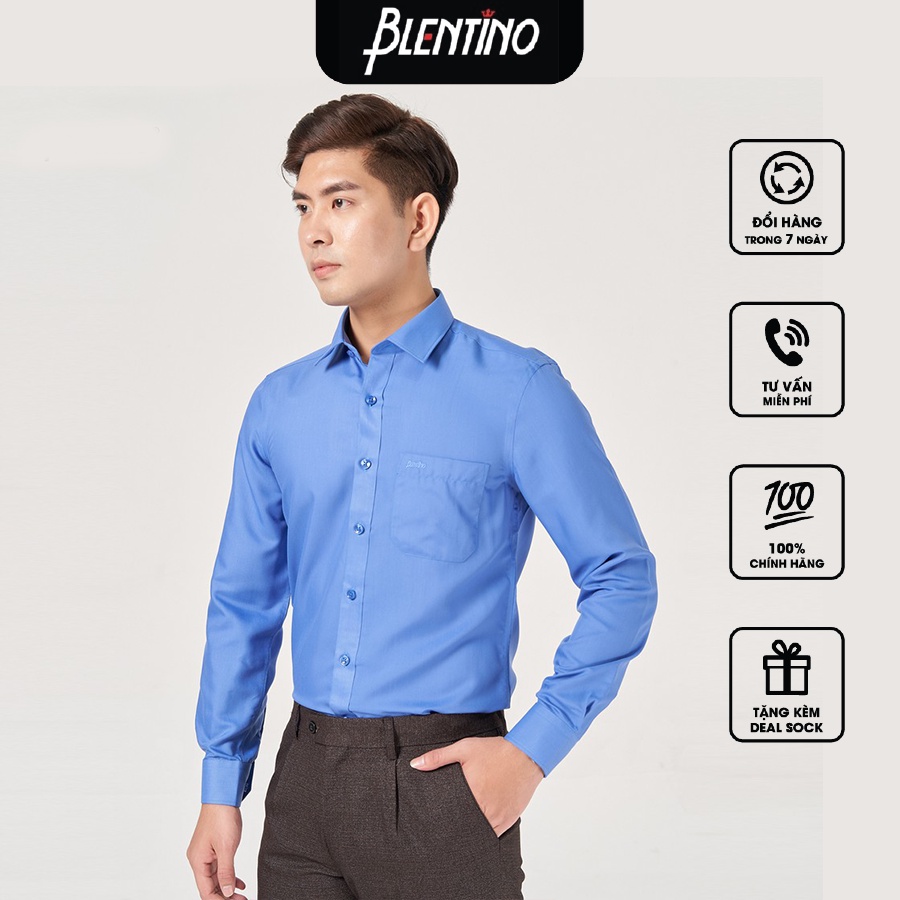 Áo Sơ Mi Nam Dài Tay Công Sở Trơn. Thương Hiệu Blentino BSS04(2)