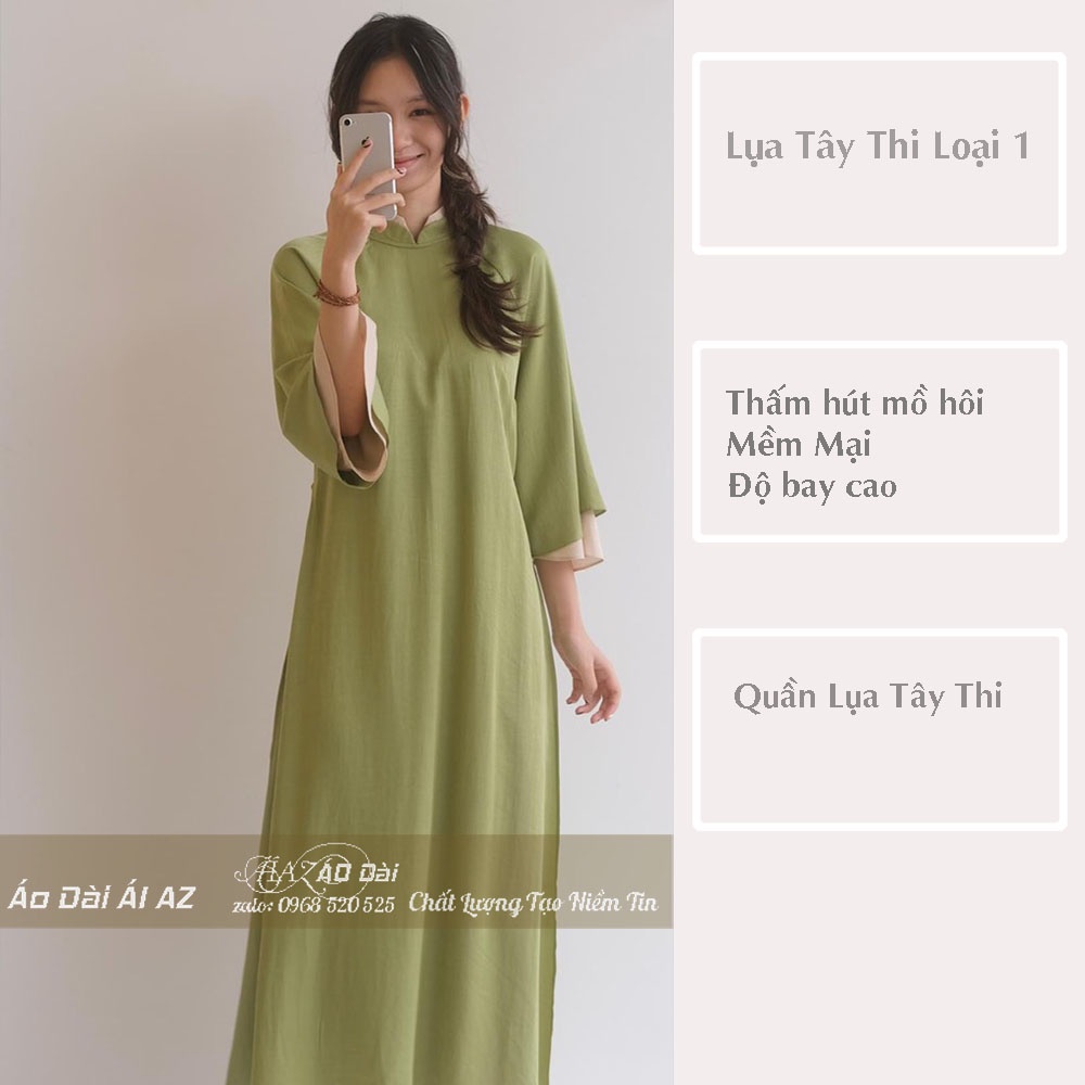 Áo Dài Cách Tân Nữ Dáng Suông Tay Ngắn Loe Bèo AZ01-2