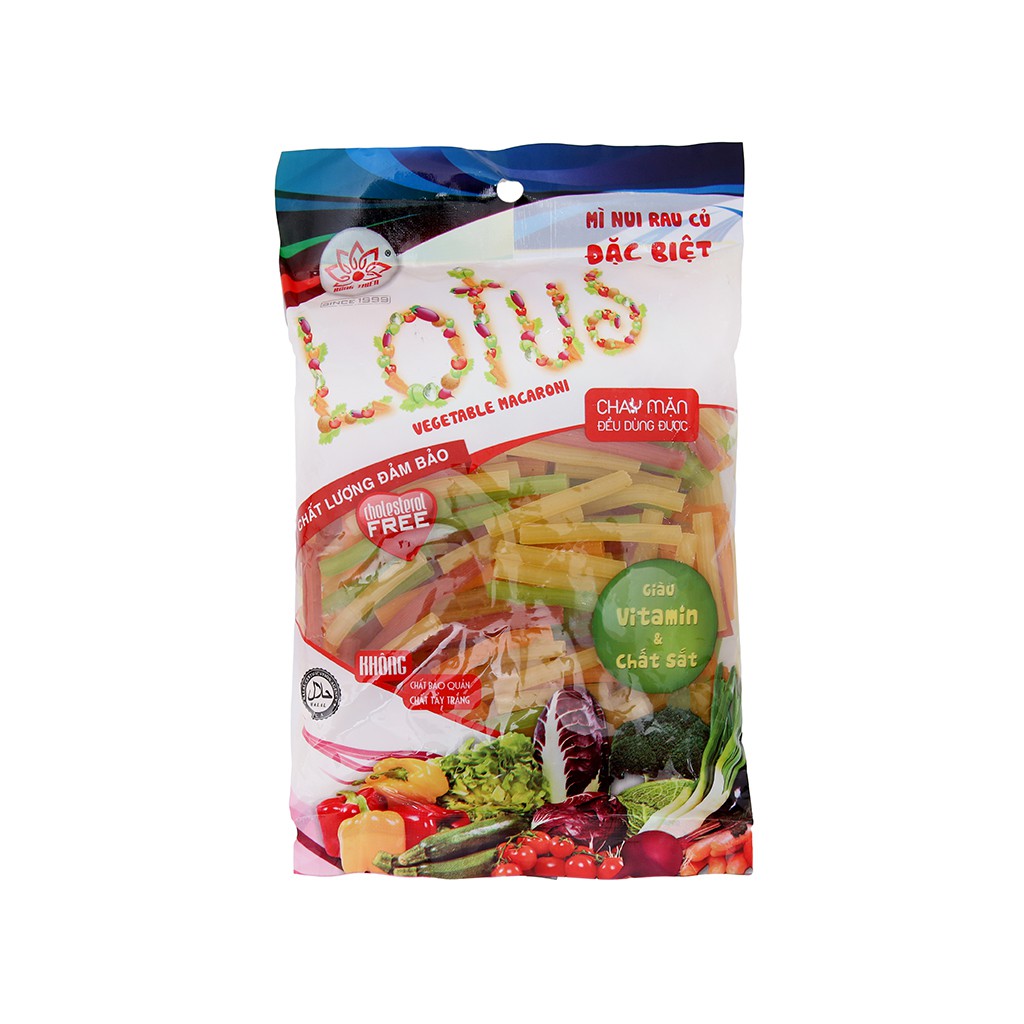 Nui rau củ ống dài Lotus gói 200g