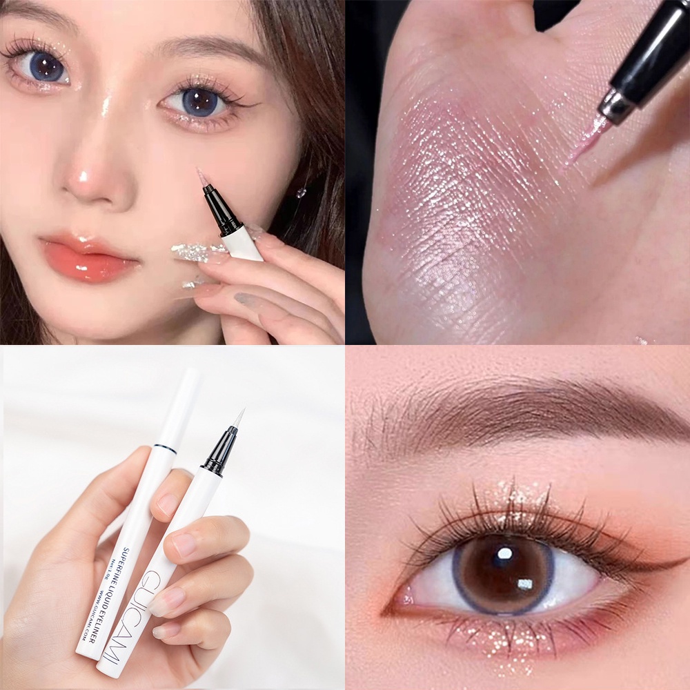 Bút Kẻ Mắt GUICAMI 4 Màu Ánh Ngọc Trai Lấp Lánh Chống Thấm Nước Trang Điểm Cho Nữ