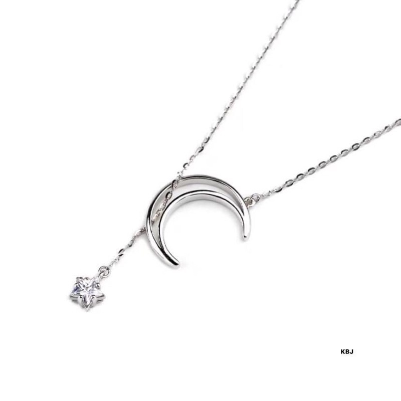 dây chuyền bạc mặt trăng, có mẫu đeo thực tế