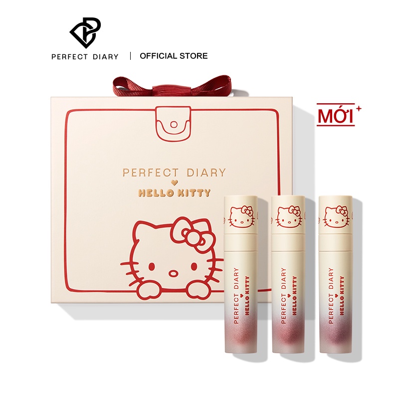 Hộp son kem nhung lì PERFECT DIARY thiết kế phối hoạ tiết Hello Kitty | BigBuy360 - bigbuy360.vn