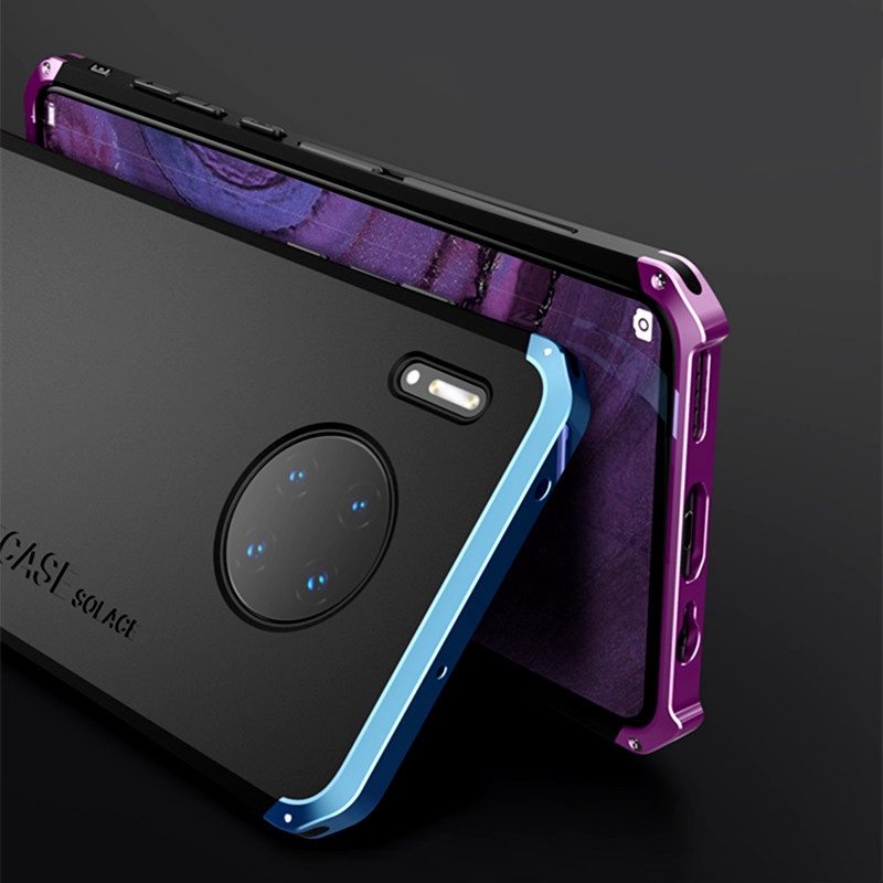 Huawei Mate 30 Pro Case 360 Full Protection Cases Honor 9X Pro Metal bumper +PC Hard Matte Back Cover 2 in 1