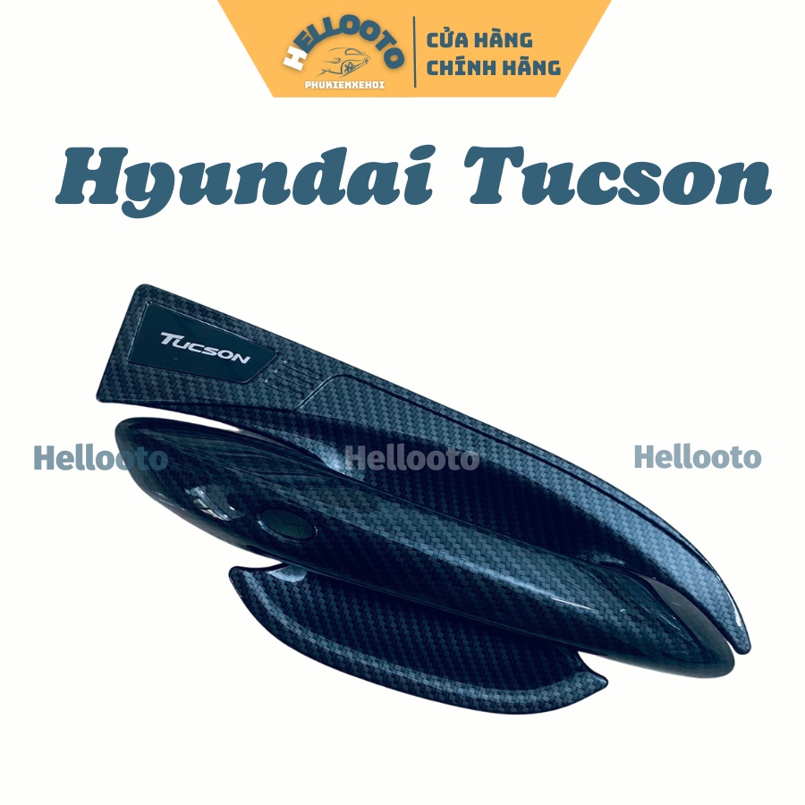 Ốp tay hõm cửa xe Tucson 2016 đến 2022 2023 Carbon thể thao Cao Cấp + tặng kèm keo tăng dính