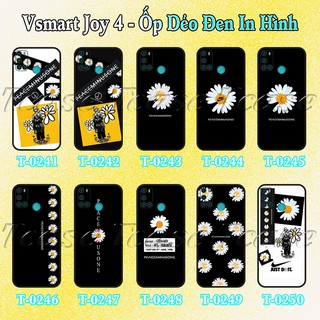 Ốp lưng Vsmart Joy 4 - Ốp dẻo đen in hình Hoa Cúc Hot Trend
