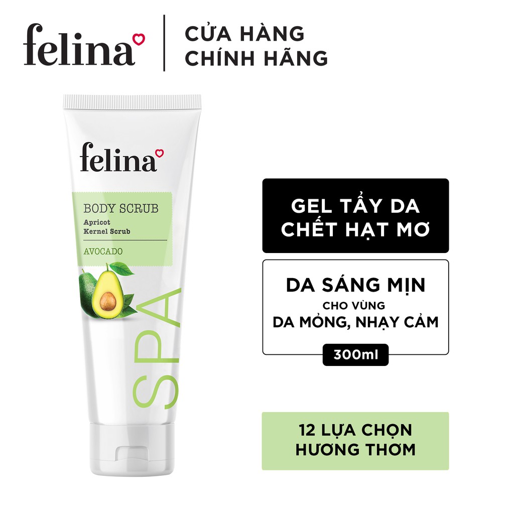 Combo 2 Tuýp Tẩy Tế Bào Chết body dạng Gel Felina 300ml/Tuýp