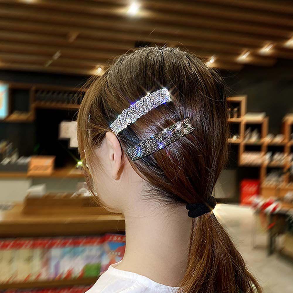 VANES1 Kẹp TóC HìNh Chữ NhậT ĐíNh Kim Cương Giả Dễ Thương Cho Nữ