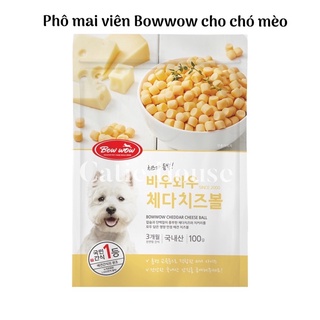 Phô mai viên Bowwow cho chó mèo Hàn Quốc - Bow Wow phô mai viên cho chó mèo gói 100g