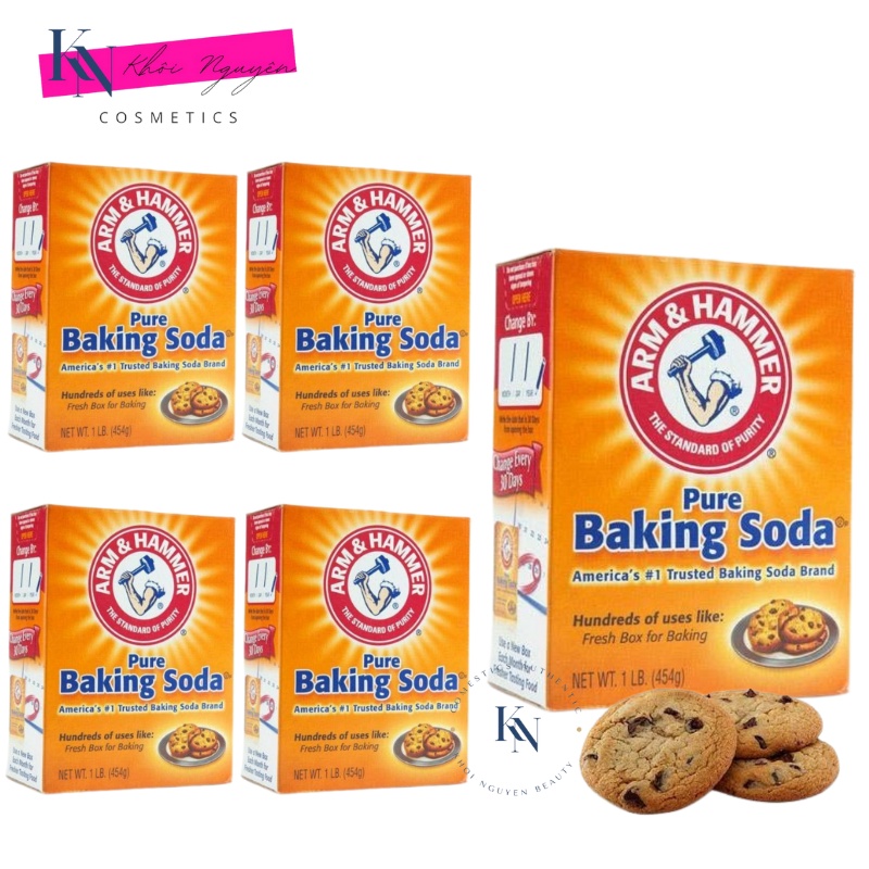 COMBO TIẾT KIỆM Bột Nở Baking Soda Mỹ đa công dụng khử mùi, diệt khuẩn, tẩy rửa, chăm sóc da, bột làm bánh hộp giấy 454g