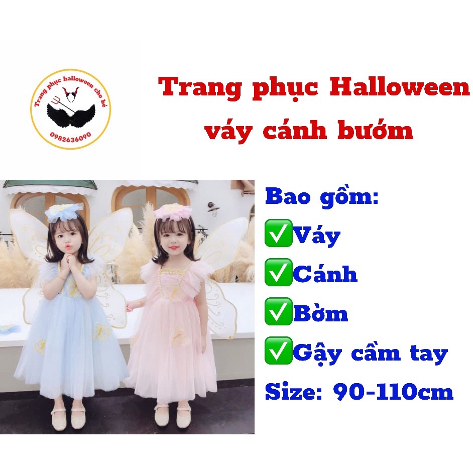 Trang phục Halloween váy cánh thiên thần cực xinh cho bé gái