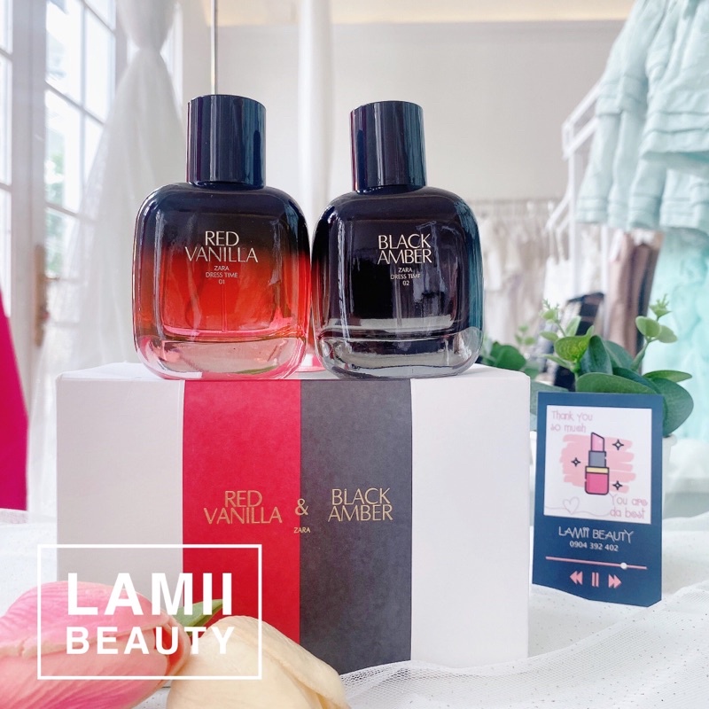 MẪU MỚI SPAIN chính hãng -Nước hoa ZARA Red Vanilla 90ml/ 180ml& Black amber 90ml - LAMII BEAUTY