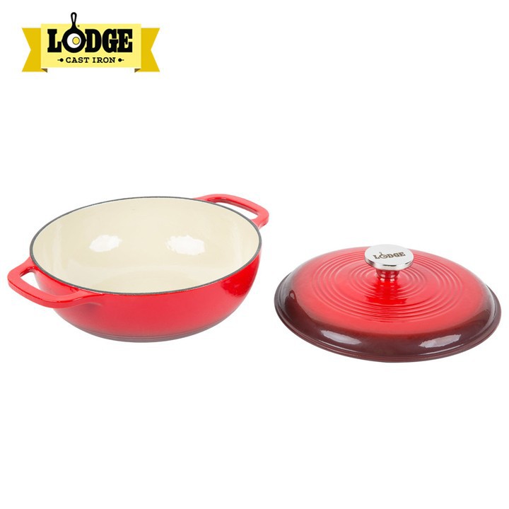 Lodge - Nồi gang phủ men màu đỏ - 2.8L