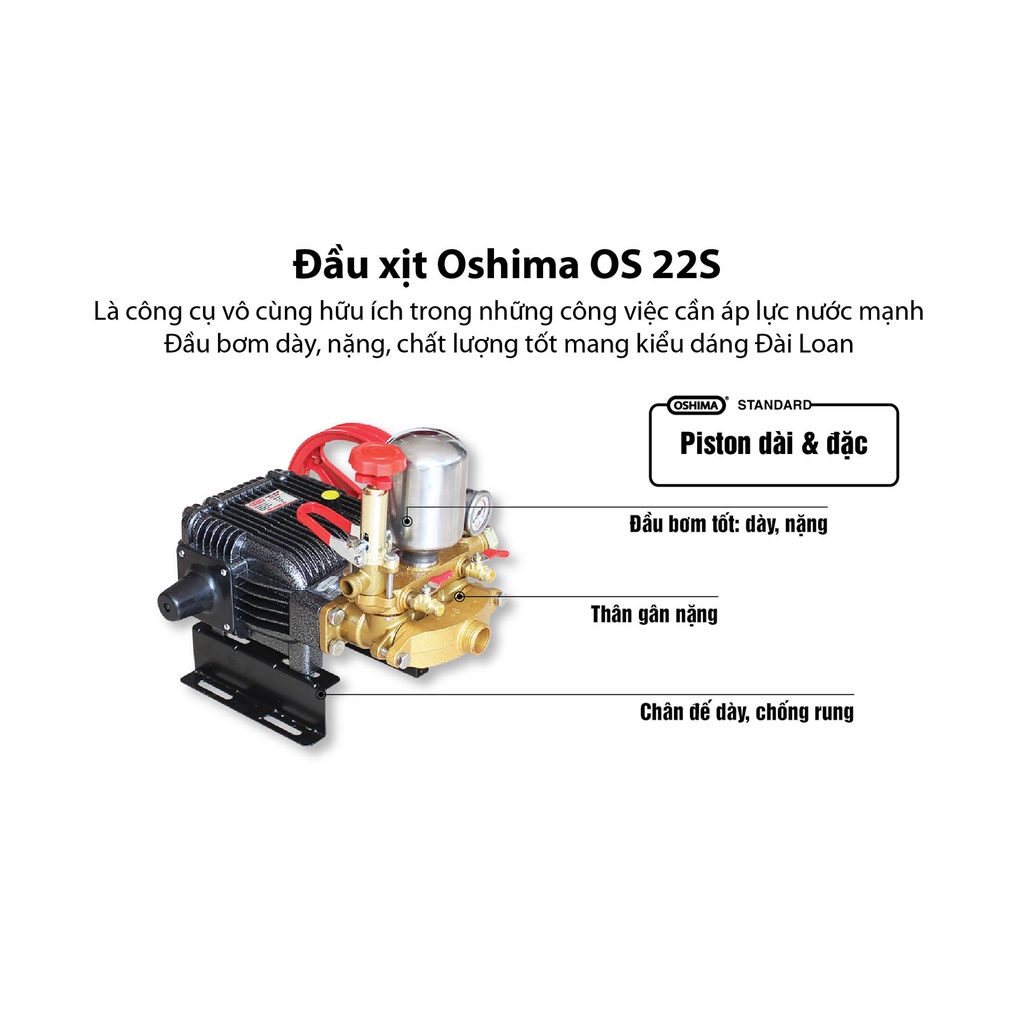 Đầu Phun Xịt Áp Lực 1HP Oshima OS-22S