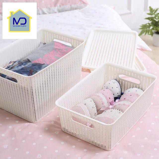Rổ đựng đồ có nắp kiểu Hàn Quốc