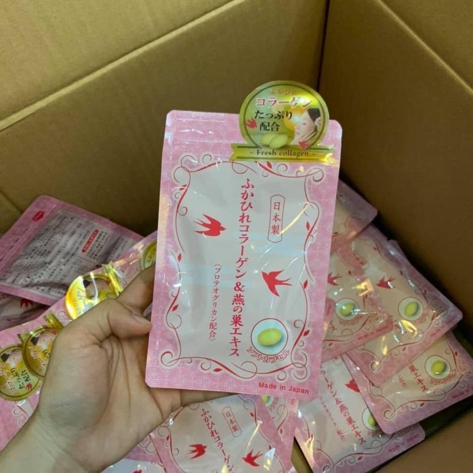 MẪU MỚI - Collagen Tươi Nhật Bản - Collagen Chiết Xuất TỔ YẾN Và SỤN MŨI CÁ HỒI 30 Viên