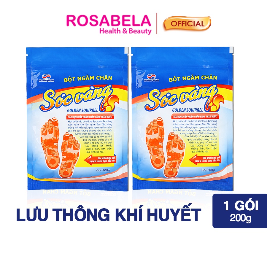 Bột ngâm chân Sóc vàng, giảm đau đầu, căng thẳng, giúp ngủ nhanh và sâu (200ml)