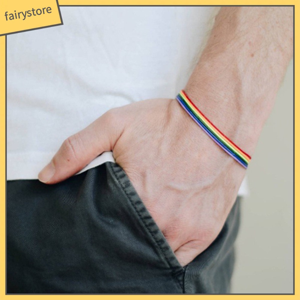 Vòng Tay Dây Bện Màu Cầu Vồng Thời Trang Cho Nam Và Nữ