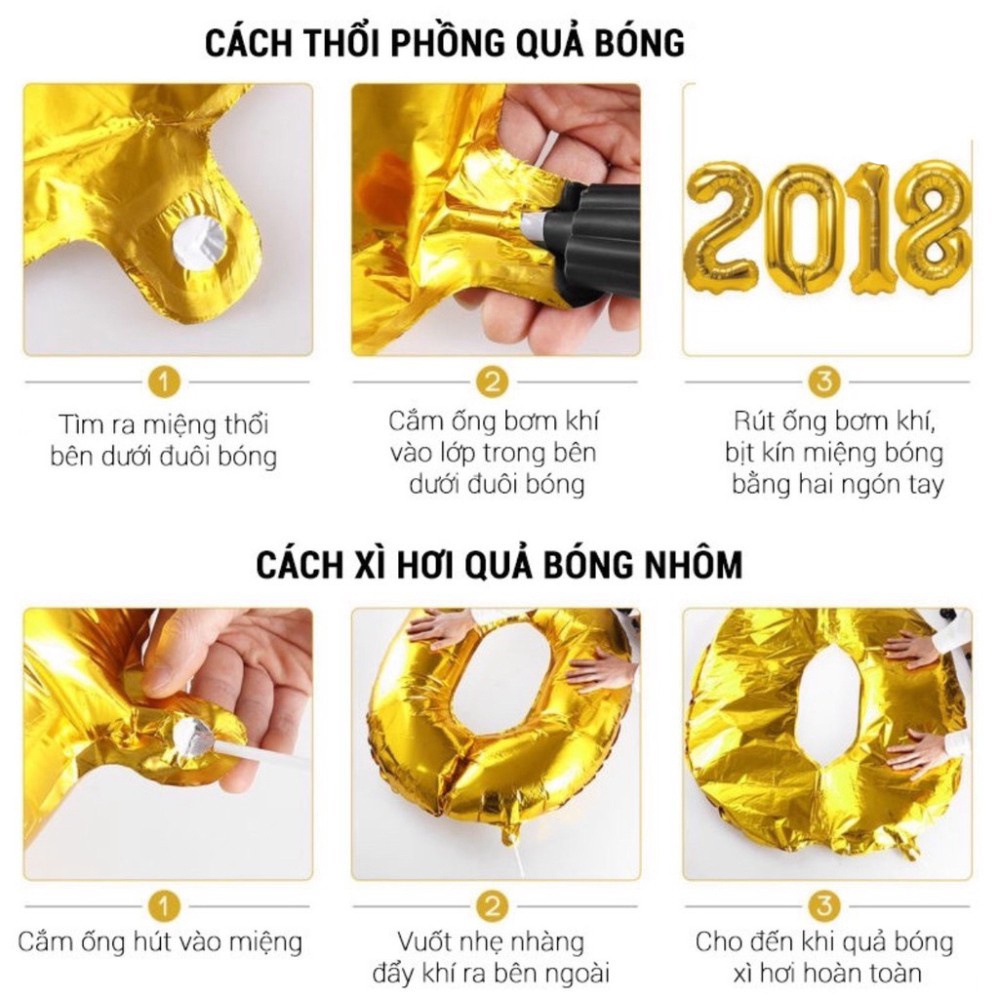 Combo set bong bóng trang trí sinh nhật, happy birthday y hình cực xinh đầy đủ phụ kiện [Tặng bơm băng dính] DB01